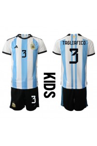 Argentina Nicolas Tagliafico #3 Babyklær Hjemme Fotballdrakt til barn VM 2022 Korte ermer (+ Korte bukser)